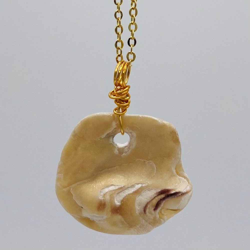 Shell Pendant on 18" Gold Chain Necklace; G18-44